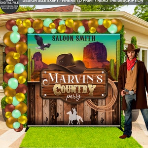 DIGITAL FILE | Country Backdrop | Cowboy Banner | Country Birthday party | Country Decor | Cowboy Design | Western party decor | CT01