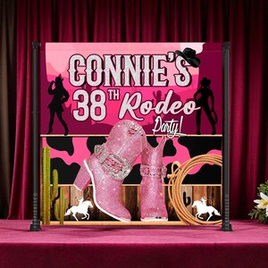 Western Digital Banner | Cowgirl Banner | Cowboy boots Backdrop | Rodeo Decor | Custom Birthday Banner | Photo banner | ROD04