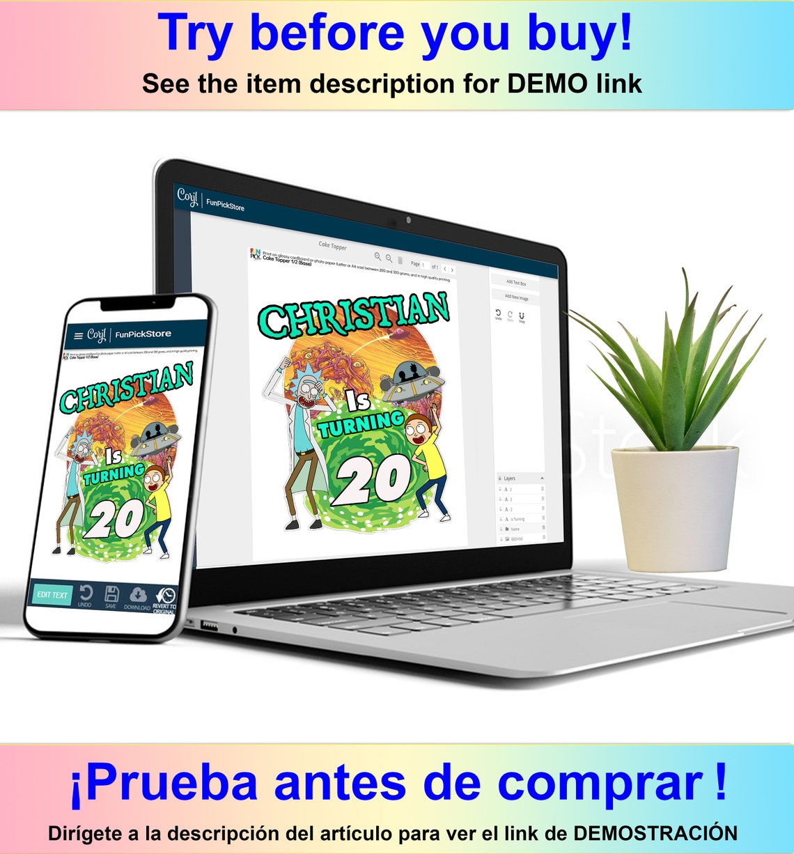 DIGITAL Rick and Morty Cake topper Rick and Morty Cake Etsy