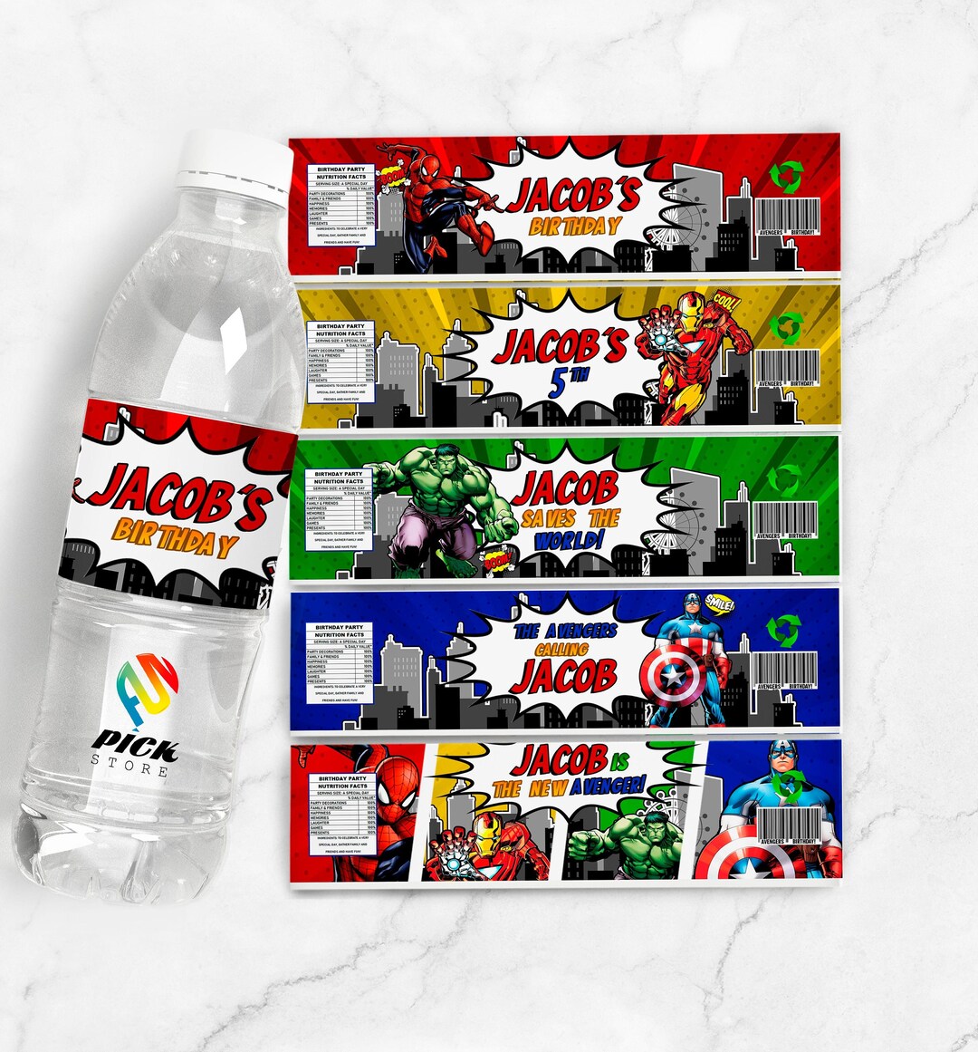 DIGITAL FILE | Kids Water Bottle Labels | Kids Printable Labels | Kids ...