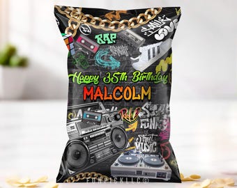 90s Party Chip Bag Wrapper: Throwback Theme (Digital Download) - HP08