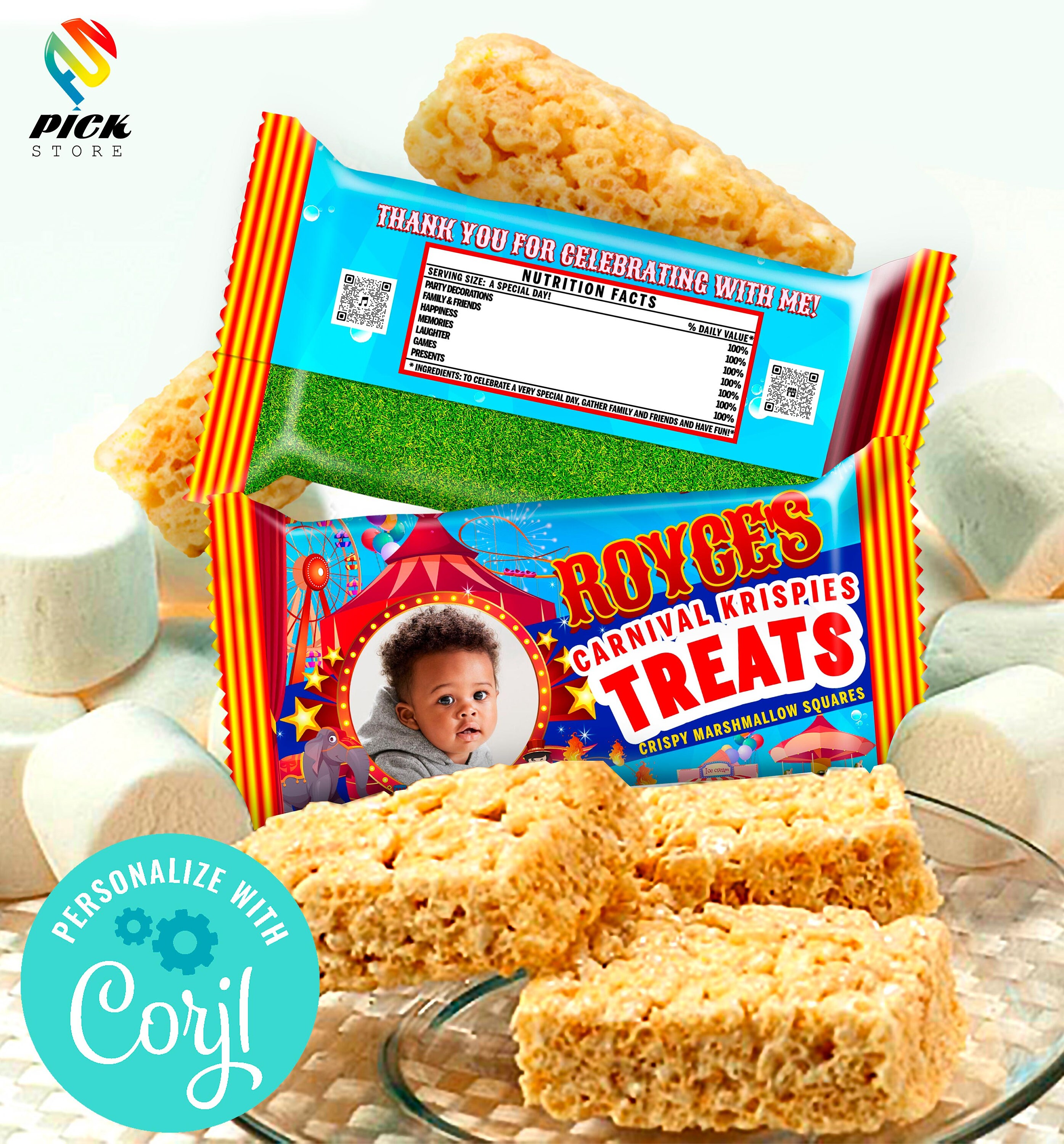 Canavoli Rice Carnival Rice Krispies Treat Wrapper: Personalized Circus Label (DIY ...