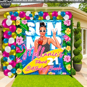 DIGITAL FILE | Beach in summer Backdrop | Beach in summer Banner | Summer Birthday party | Beach summer Decor | Summer Chill out | SM06