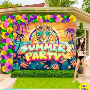 DIGITAL FILE | Summer Party Backdrop | Pool Party Banner | Summer Birthday Party | Pool Birthday Party | Summer Party banner | SM01