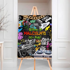 90s Party Welcome sign for DIY, 90s Theme Custom sign, Throwback  Theme, Back to the 90s Door sign - HP08