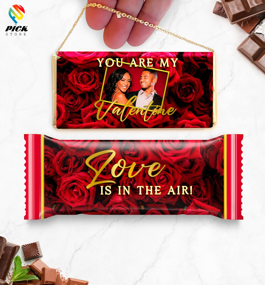 Valentine's Day Candy Wrappers Valentine Chocolate Bar Etsy