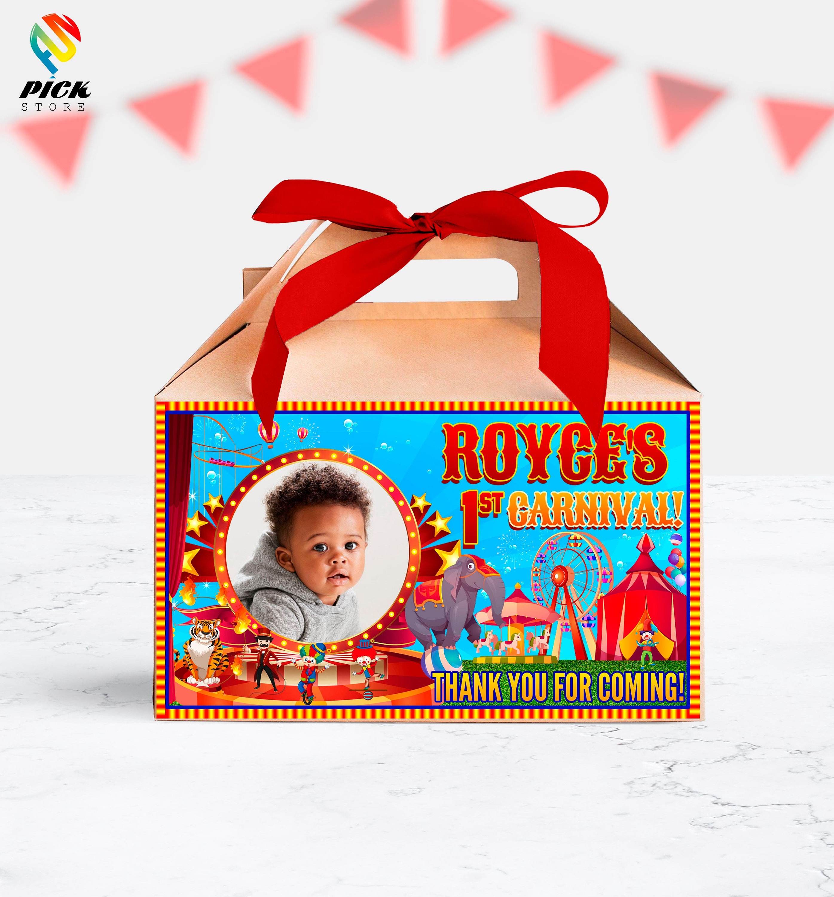 Carnival Gable Box Label | Carnival Printable label | Carnival Box label | Circus Template | Circus Editable | DIGITAL FILE | CC01