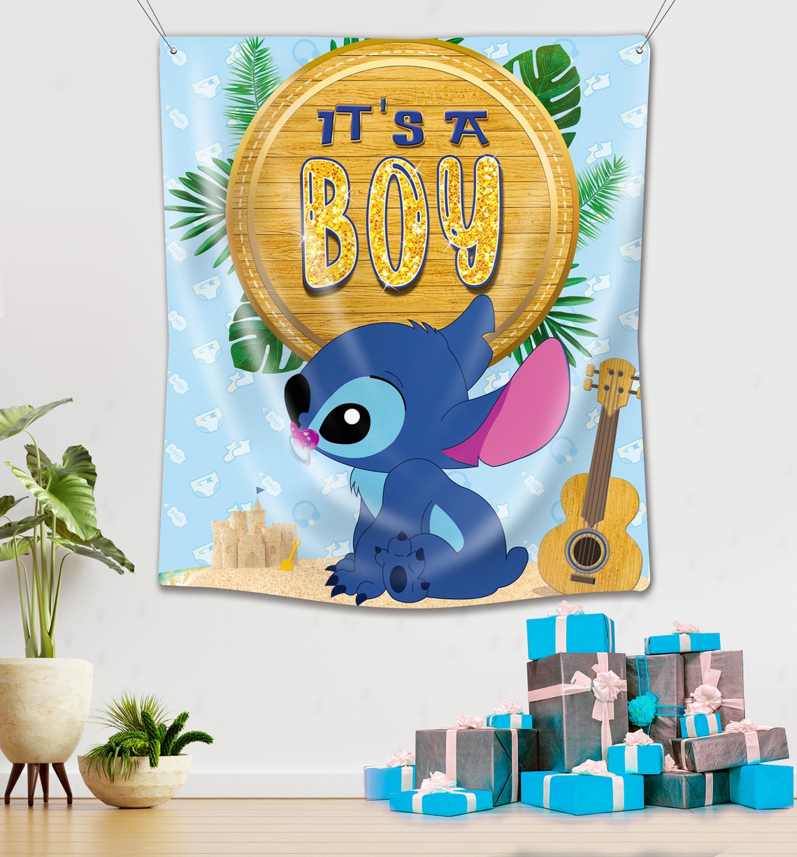 Pendón de Stitch Bebé Cortina de Stitch Baby Shower de Etsy