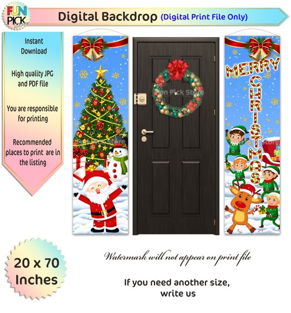 Santa Claus backdrop Christmas backdrop Santa and Christmas | Etsy