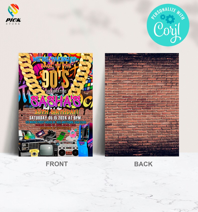 a brick wall with a poster on it