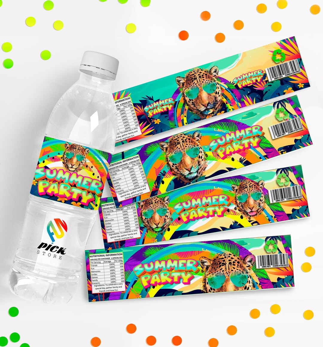 DIGITAL FILE Summer Water Bottle Labels Summer Printable Labels Summer ...