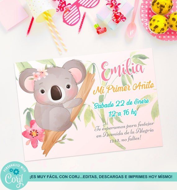 Modèle Invitation de Fête D'anniversaire de Koala