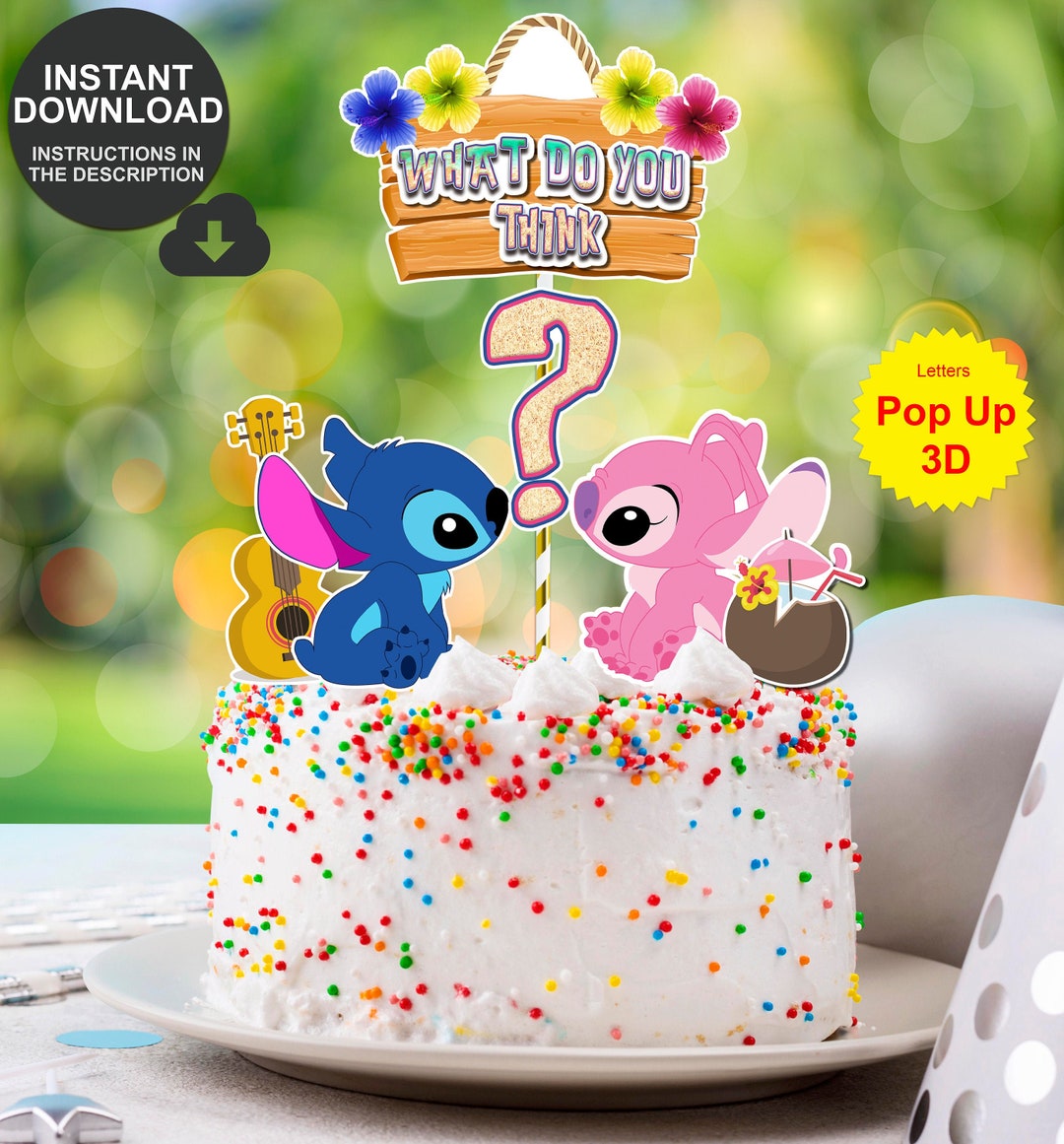 EDITABLE Stitch Cake Topper Stitch Printable Birthday Party Custom Stitch  Cake Topper Birthday Cake Topper Printable Instant Download -  Israel