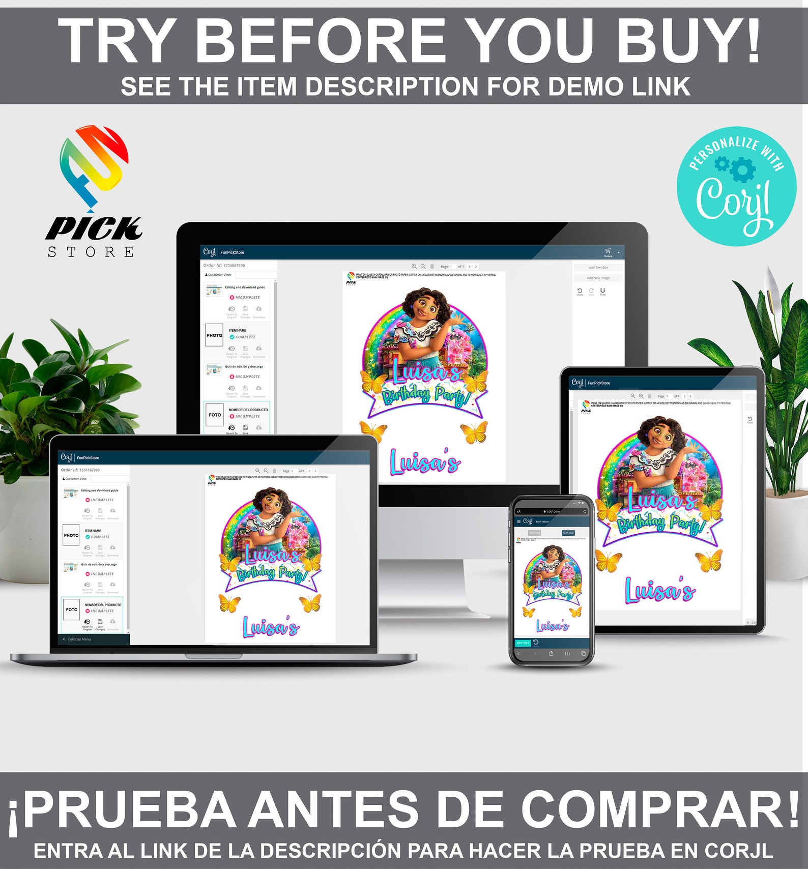 DIGITAL Encanto Table Centerpiece Encanto Birthday Etsy