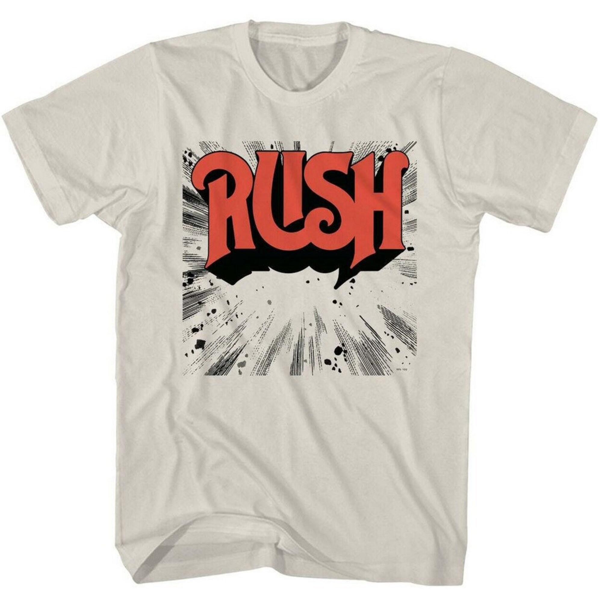 Rush Starburst Logo T Shirt, Rock N Roll Music Concert Tee Natural
