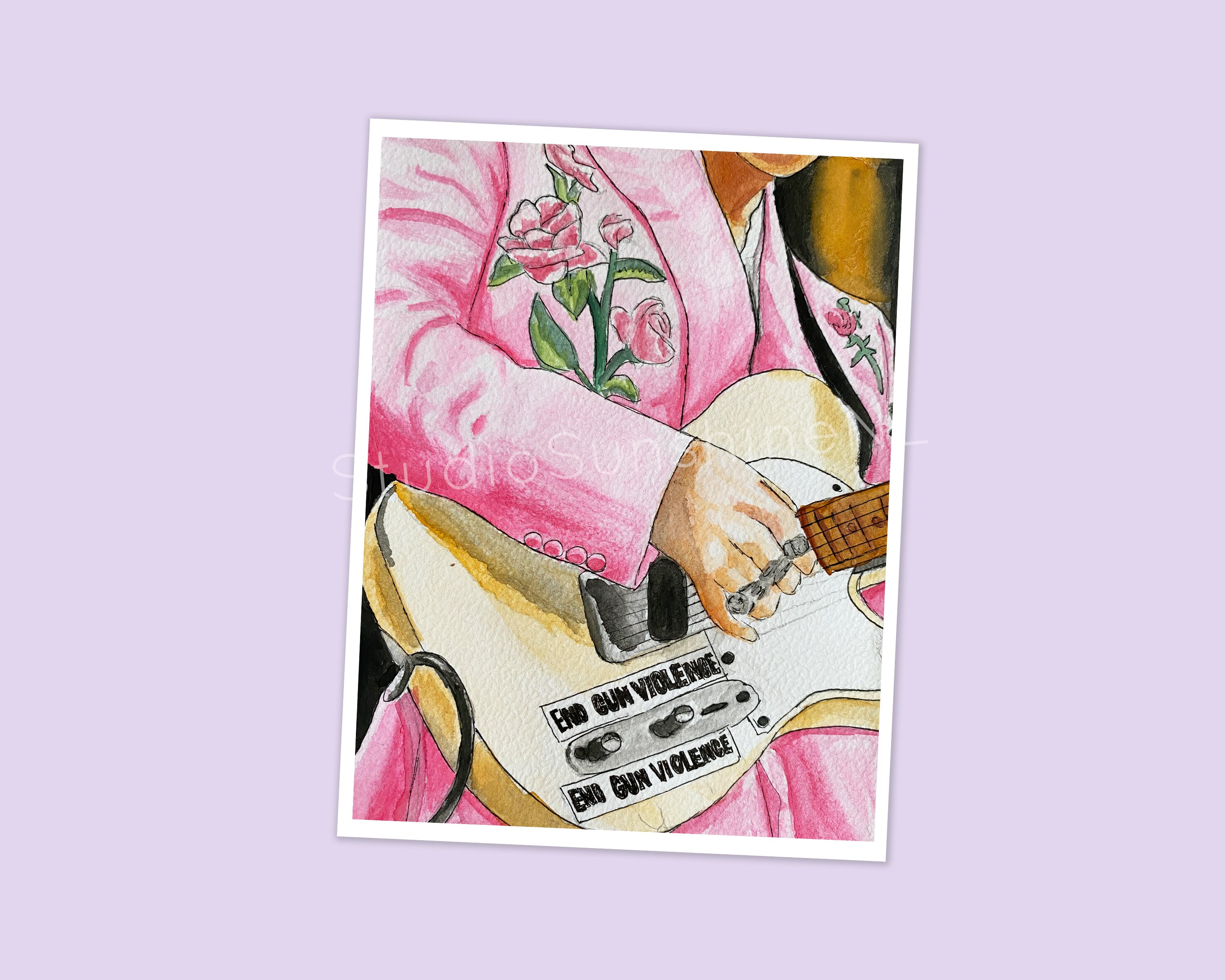 harry styles pink flower suit