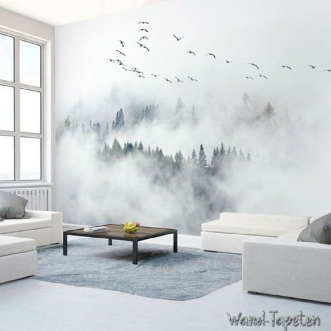 Nonwoven Wallpaper Mural Wallpaper Murals IKEA Art Bird Pine Etsy