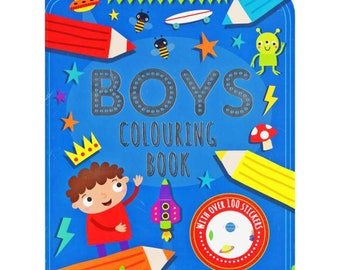 Boys Colouring Book 72 Pages + 100 Stickers