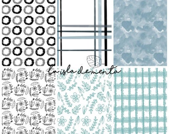 PACK AZUL- digital papers, illustration for scrapbooking, for print and card making.