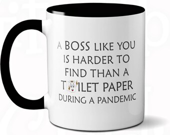 Caneca de café engraçada do chefe: presente de papel higiênico para pandemia