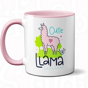 Cute llama mug, Funny coffee mug, Funny qoute coffee cup,  Llama fun mug, Unique latte mug, Large ceramic tea cup, Funny gift for friends