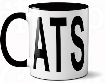 Cat Coffee Mug, Cat Mom/Dad Gift, Colored Handle