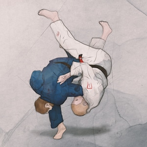 Brazilian Jiu Jitsu Art Print - &#39;Uchi Mata&#39;