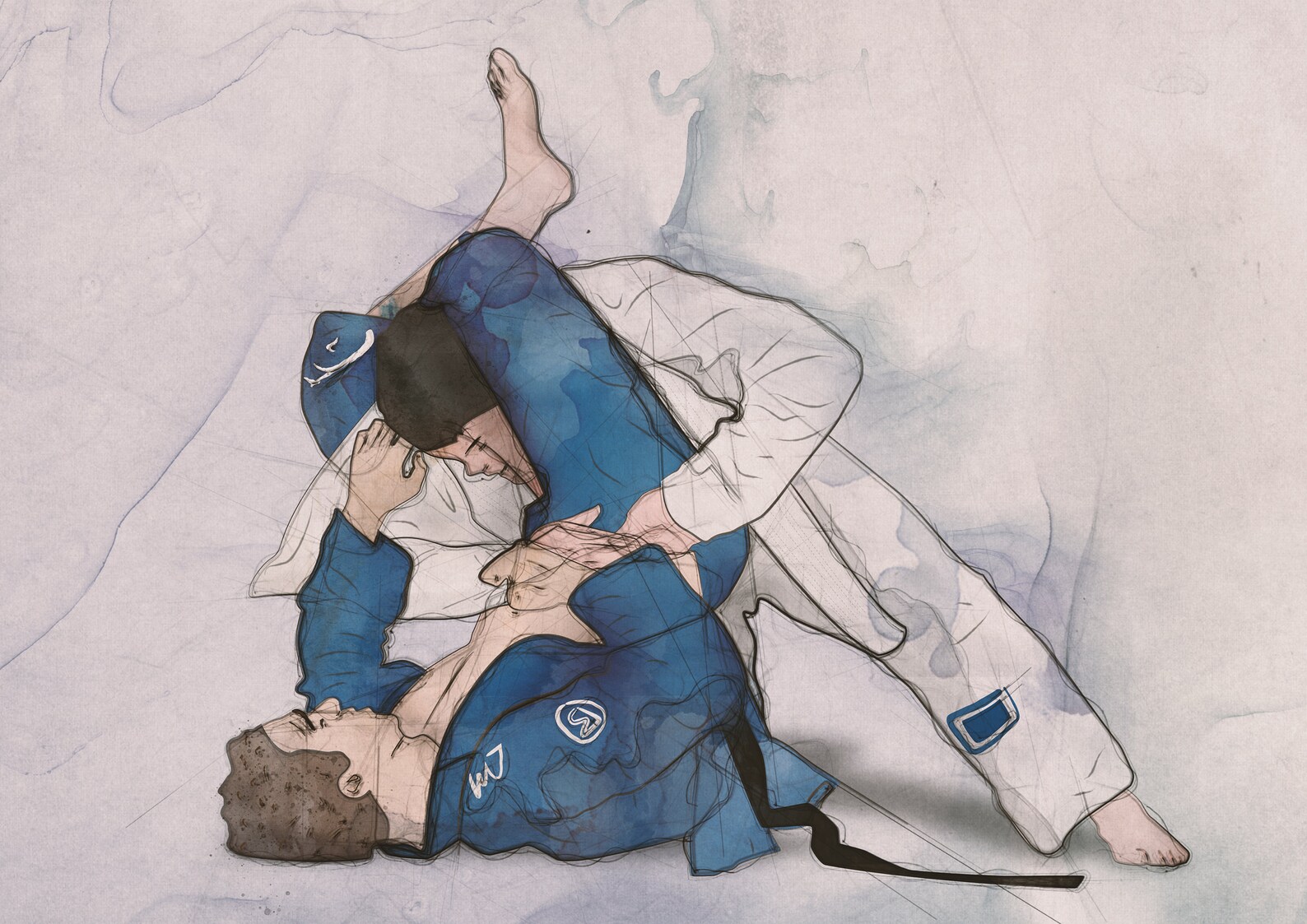Brazilian Jiu Jitsu Art Print 'triangle' Etsy