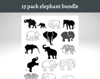 SVG elephant bundle, SVG files, SVG for cricut, elephant clip art, elephant silhouette,