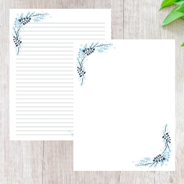 fancy writing paper printable winter stationary, winter themed stationary, letter writing paper, JW letter writing, winter themed paper