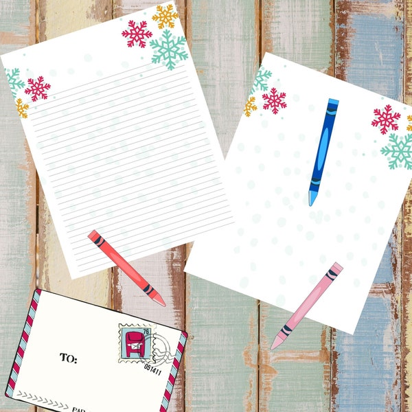 winter stationary, children's stationary, winter themed stationary for kids, letter writing