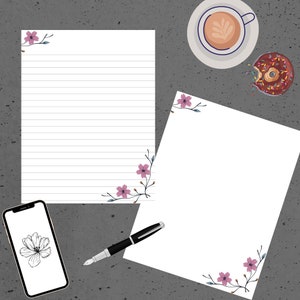 Printable stationary, stationary, flower stationary, JW letter writing, letter writing, note taking