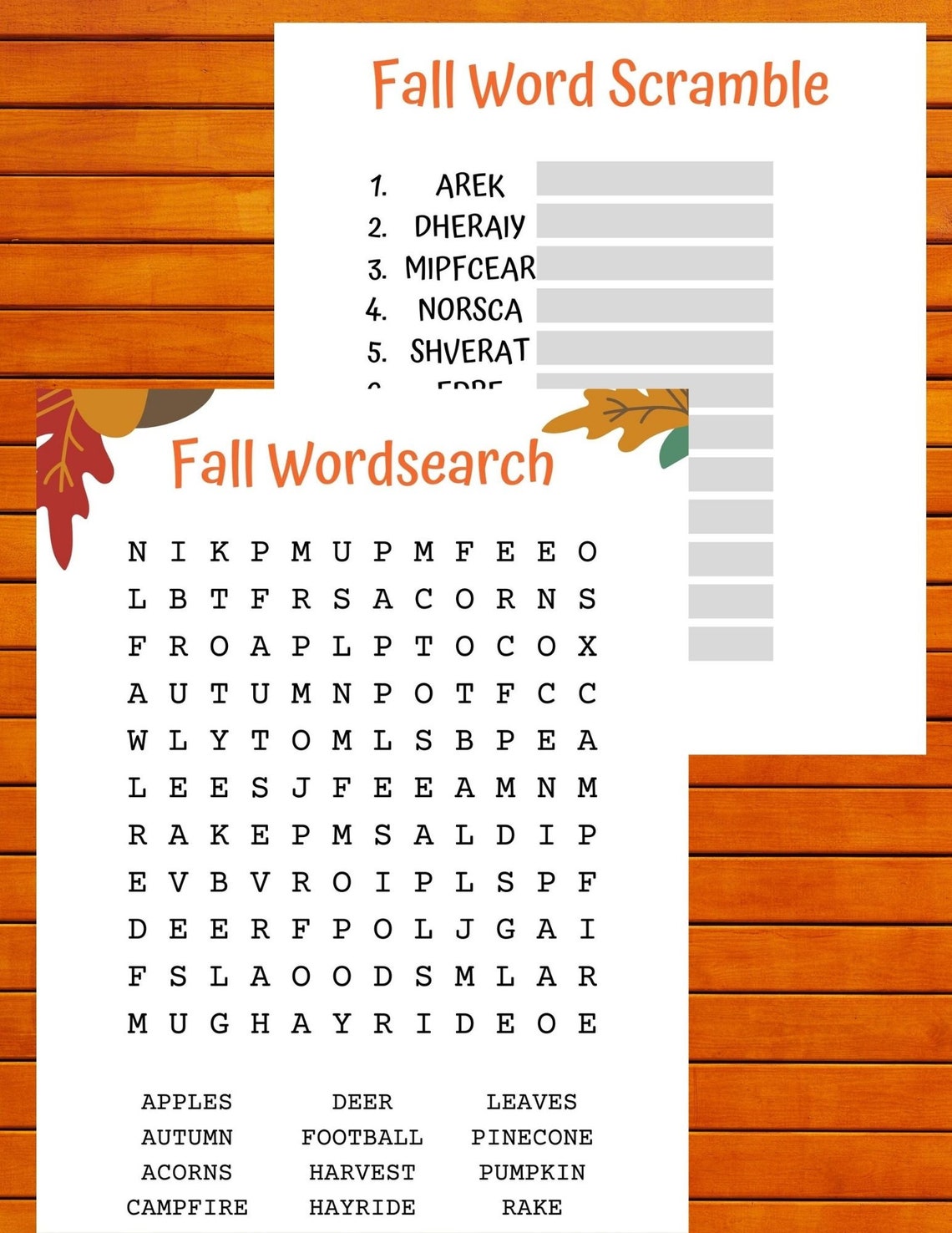 Fall Word Games - Word Game - Games for Kids - Printable Games - Word ...
