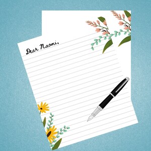printable stationary - flower stationary - JW letter writing - letter writing - note paper - stationary
