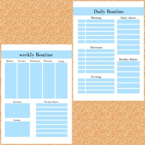 Daily schedule - daily routine - student schedule - weekly routine - daily planner - planner