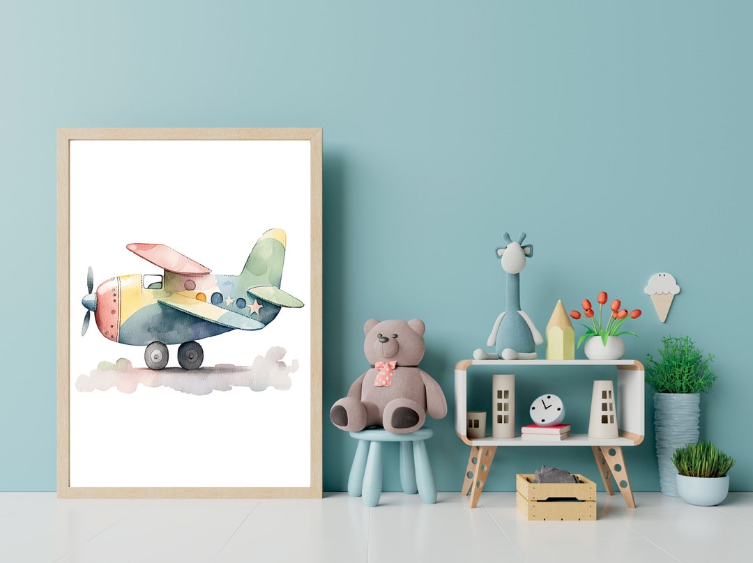 Nursery Airplane Print Room Décor Pastel Wall Art Instant Download ...