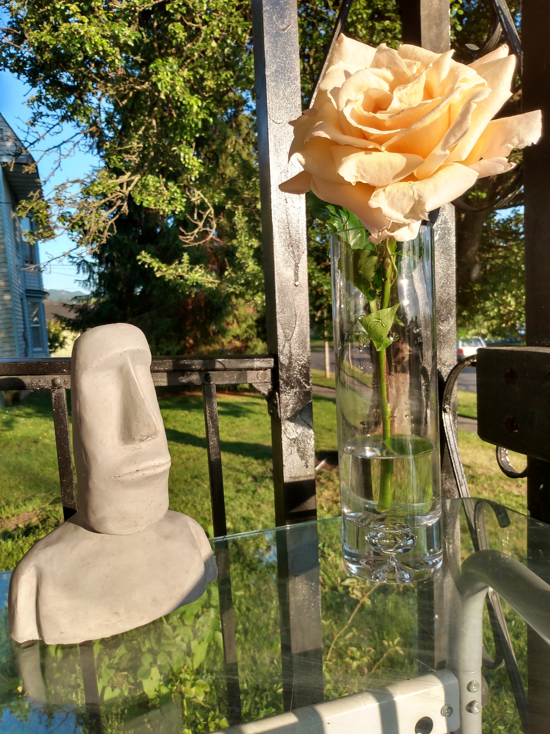 White Cement Easter Island Head Etsy