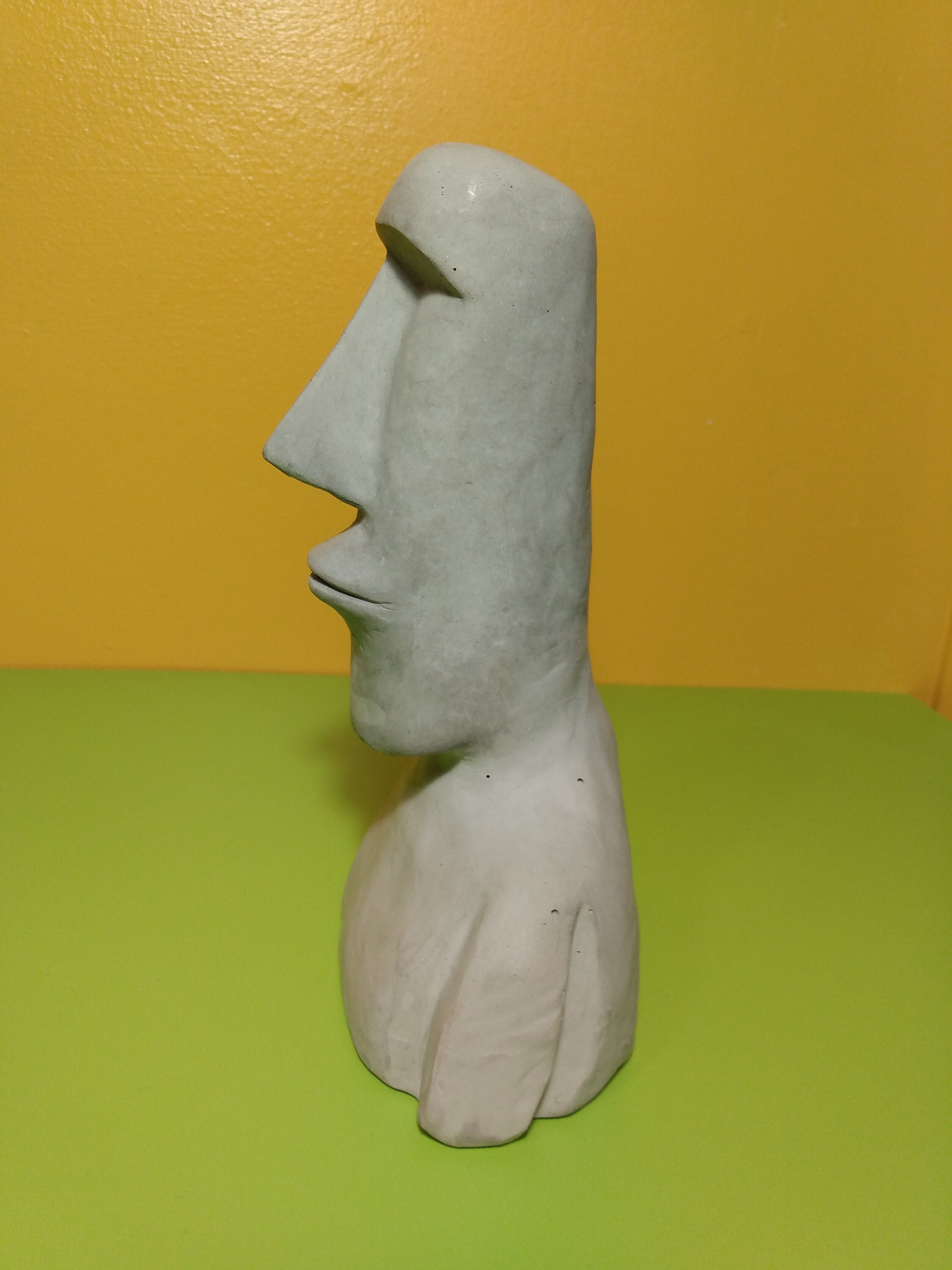 White Cement Easter Island Head Etsy