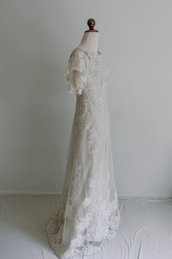 Vintage Wedding dress - 1960s floral lace Priscil… - image 5