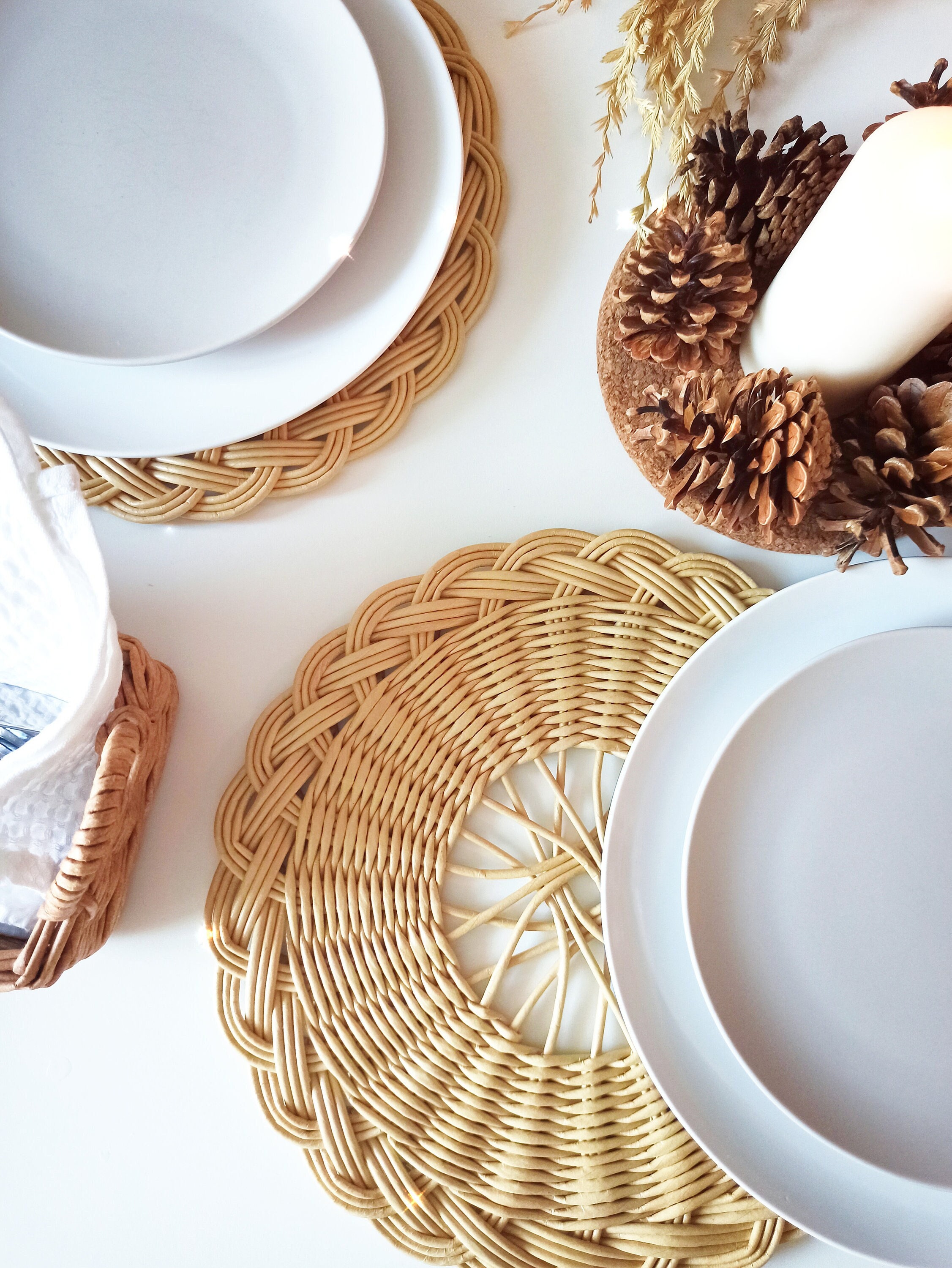 Wicker Placemats Natural Placemats placemats coasters Etsy