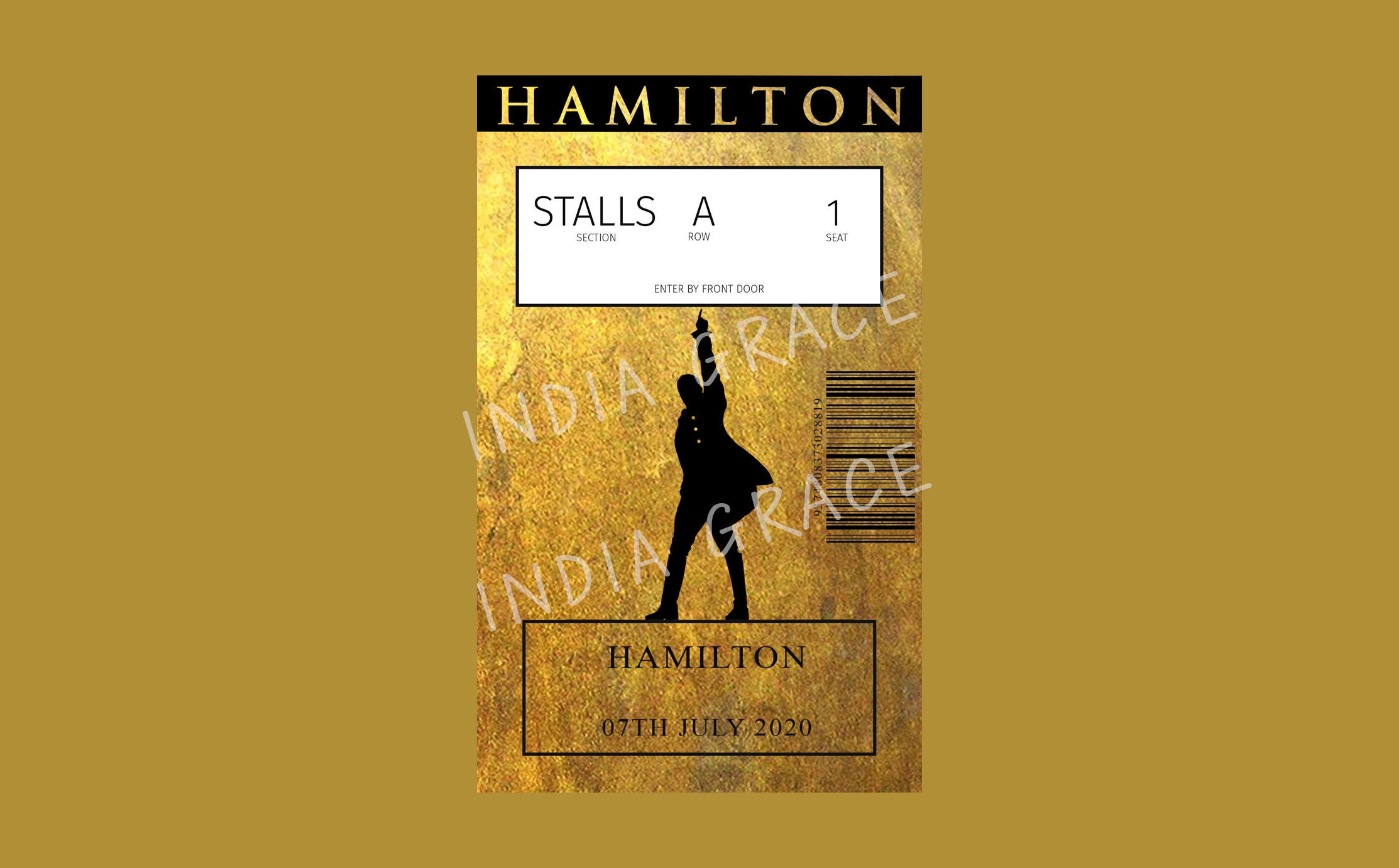 HAMILTON Living Room Ticket DIGITAL DOWNLOAD Etsy