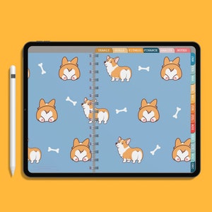 Corgi Themed Digital Yearly planner! Goodnotes Planner, iPad Planner, Notability Planner, Dated Digital Planner, 2022 2023