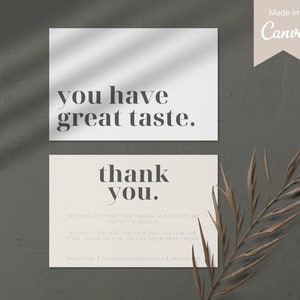 Dankeschön-Karten für Unternehmen, benutzerdefinierte Karten für Unternehmen, A6-Business-Vorlage, Dankeschön, kleine Visitenkarten, Kaufpackungsbeilage-Karte