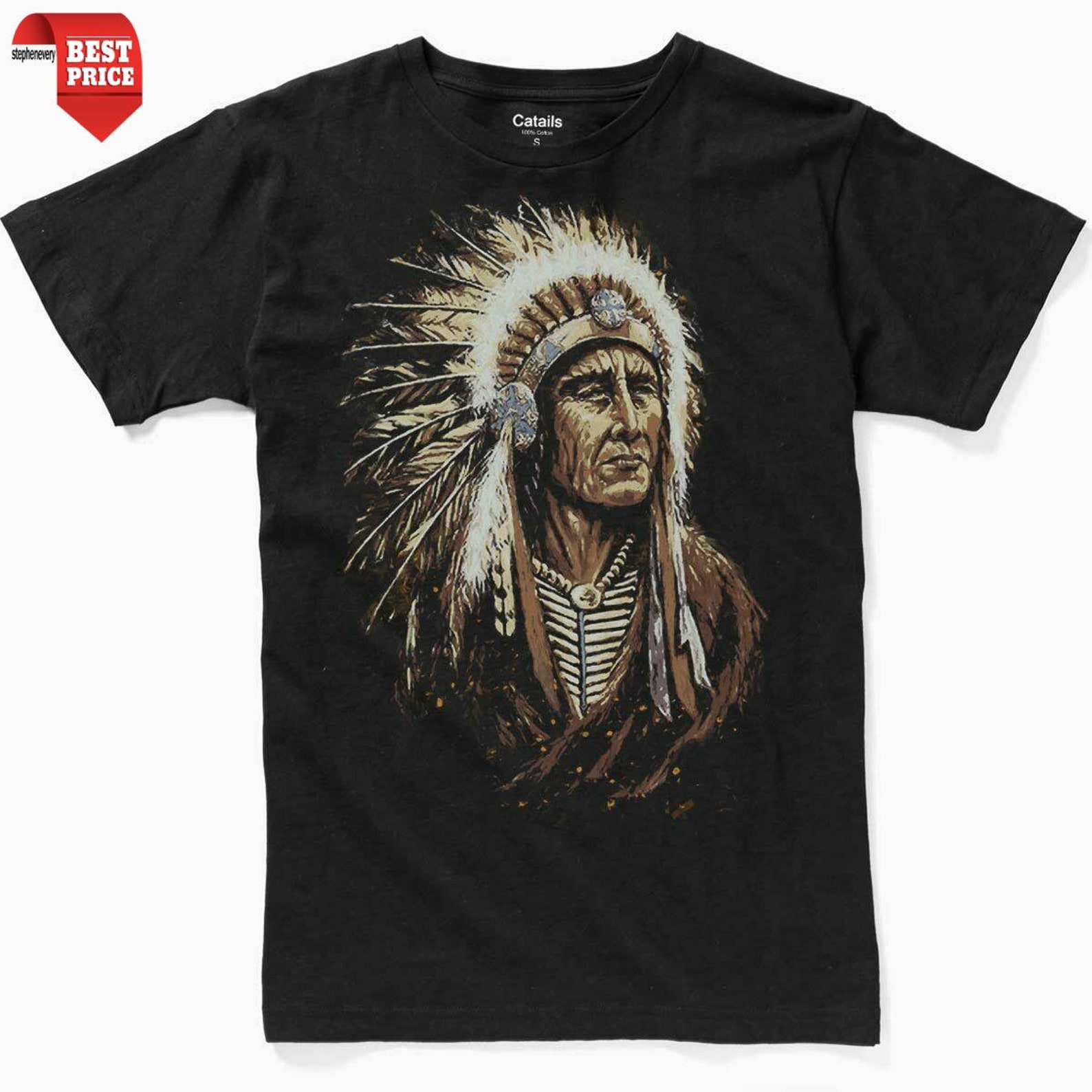 T-shirt New Native INDIAN CHIEF T Shirt Native American | Etsy