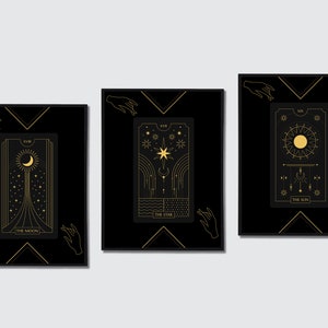 Himmlische Kunstdruck, Tarot-Karte Kunst, die Sonne, der Mond, der Stern