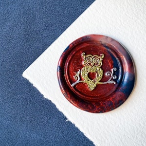 Owl Wax Seal Stamp: Vintage Letter Snail Mail Stamp