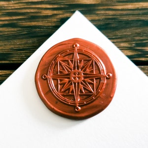 Wax Seal Stamp,Wax Stamp Head,Wax Seal Compass,Wooden Handle Wax Stamp,Letter Stamp,Snail Mail Stamp