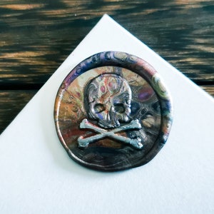 Timbro con sigillo di ceralacca, timbro con sigillo di ceralacca a forma di teschio pirata, timbro con testa di ceralacca, timbro con sigillo di ceralacca a forma di lettera, timbro per diario spazzatura, timbro per buste
