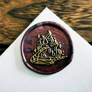Ghost Flame Wax Seal Stamp: Round Sealing Stamp (25mm)