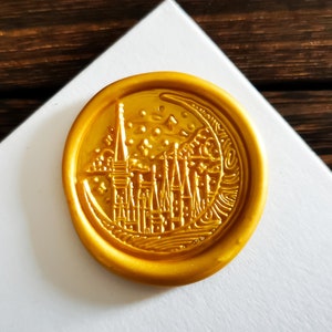 Star Castle Wax Seal Stamp,Wax Stamp Head Moon,Wax Sealing Stamp for Letter,Stamp for Envelope